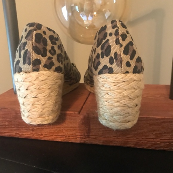 🌸Ralph Lauren Canvas Peep Toe Wedges - Picture 5 of 6